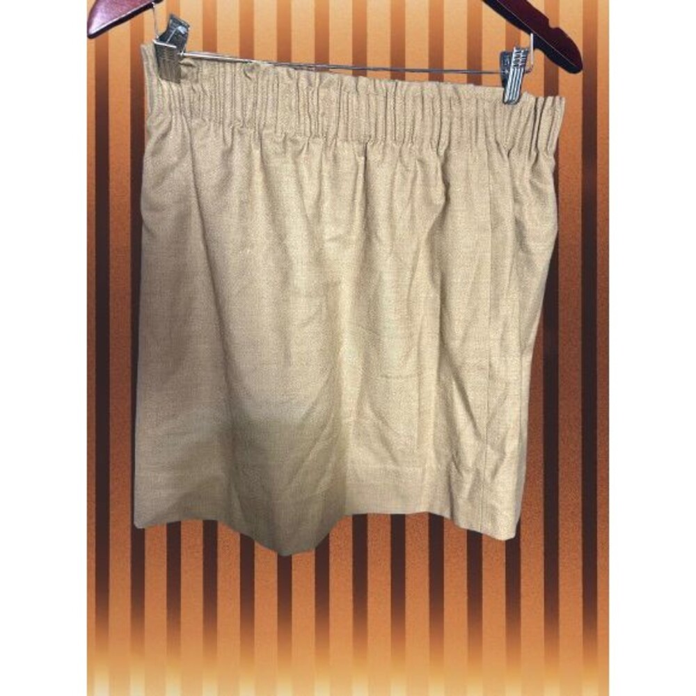 J.Crew Brown Career Skirt Elastic Waist Pockets Stretch Lined Size 8